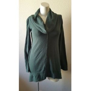 Mod-O-Doc Cowl Neck Spruce Tunic Pullover Cable Knit Sweater Green S